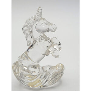 Princess House Rocking Unicorn Figurine 24% Lead Crystal Germany Art Glass Vtg.